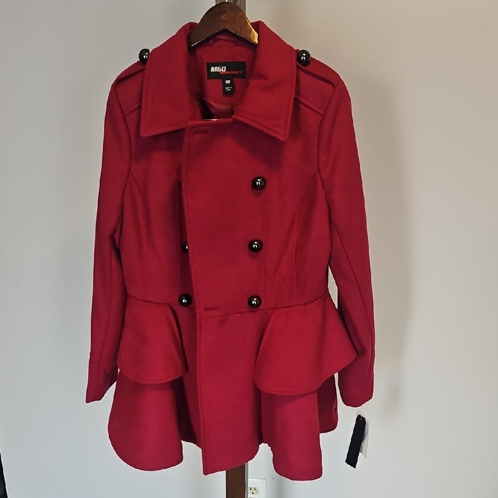 Miss Sixty Red Double-Breasted Trench Coat Womens M
